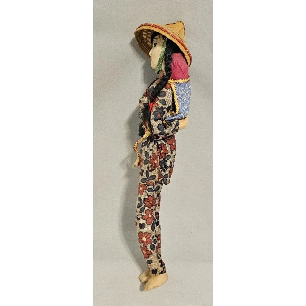 Vintage Nylon Doll, Asian Woman in Traditional Dress with Baby, 13